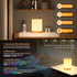 2-er Set LED Nachtischlampe Touch dimmbar RGB Holzoptik USB aufladbar